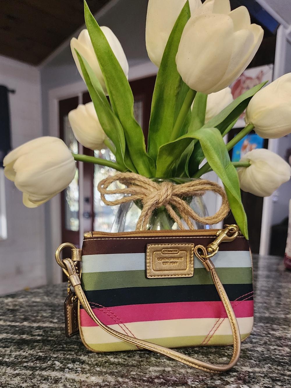 Coach Julia Legacy Stripe Wristlet – 6×4 - Picture 1 of 6